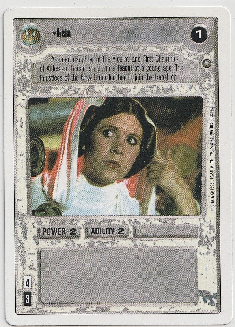 Leia [White Border] Moderately Played SWCCG: ESB Two-Player Game