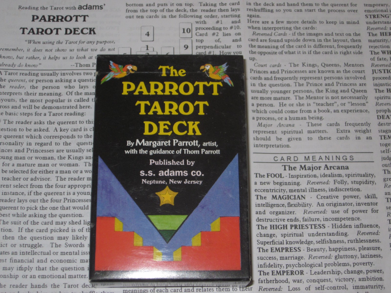 Tarot Cards Parrott Deck – Vintage Fortune Telling Magic Trick Read Future, Mind