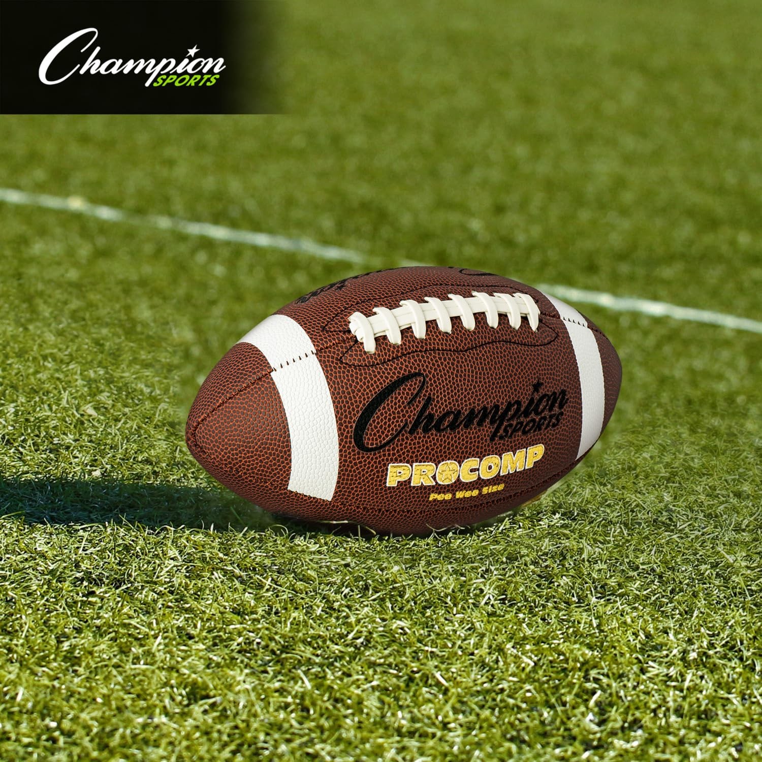 Champion Sports Pee Wee Size Pro Composite Leather Football, Wee, Brown