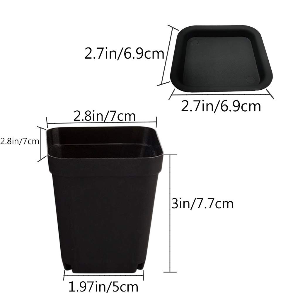 OJYUDD 24 Pack 3 Inch Black Nursery Pot Flower Pots 24 Black,