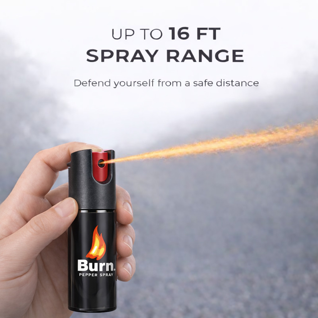 POLICE Stun Gun Burn Pepper Spray Combo Self Defense 618 Black