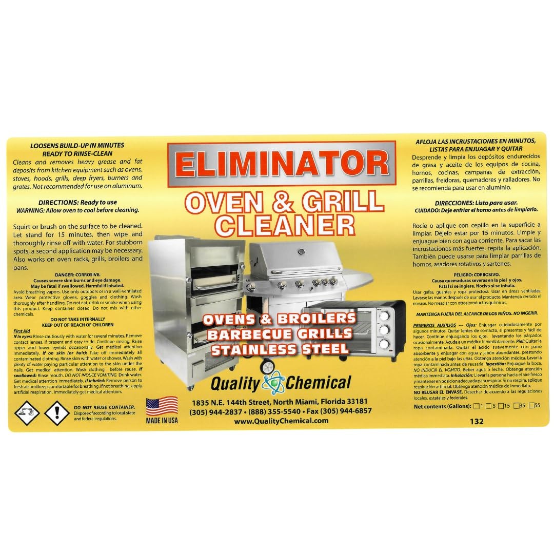Quality Chemical Oven & Grill Cleaner – 128 Fl Oz (Pack of 1), Yellow