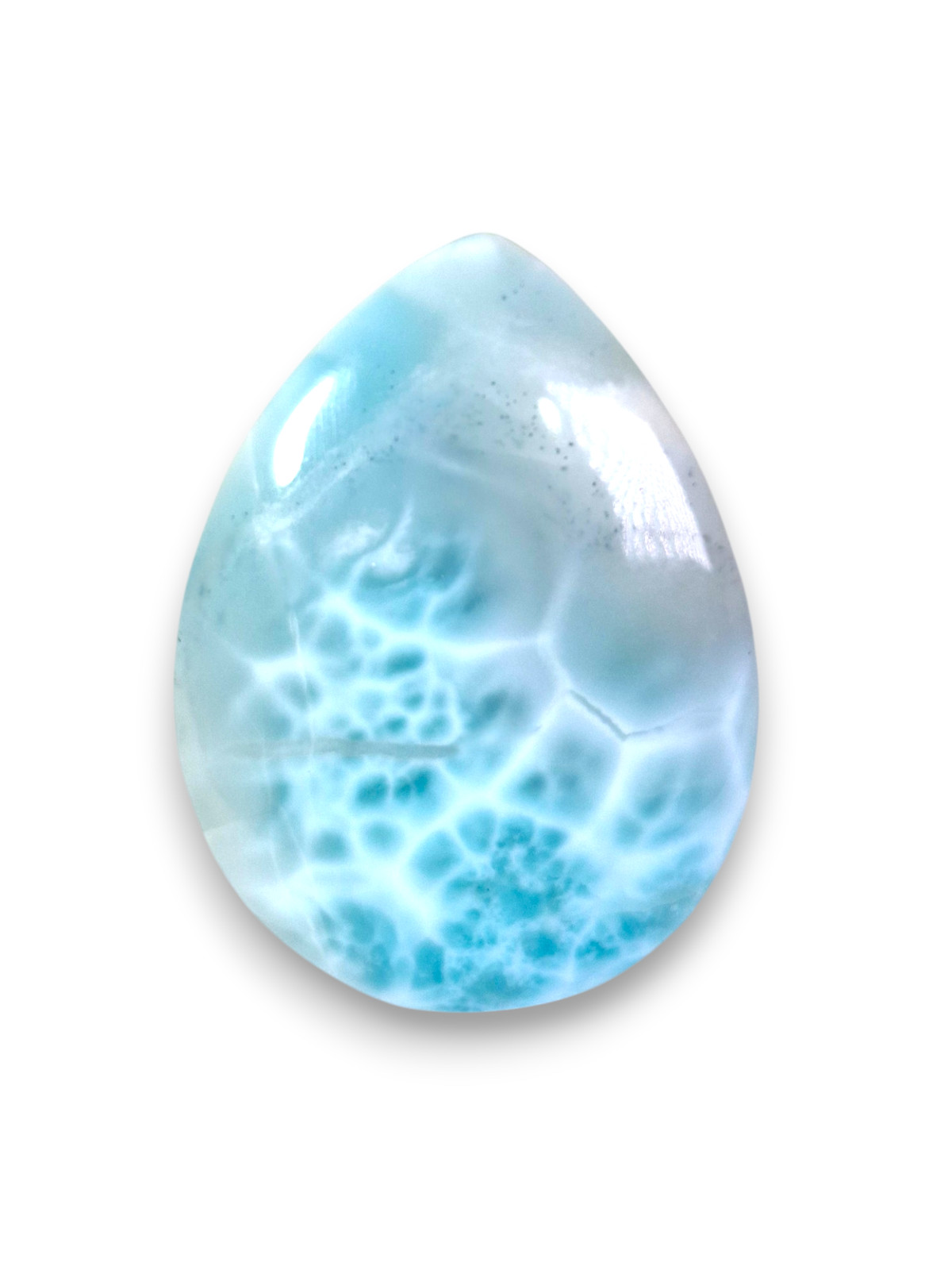 104 CT Natural Dominican Nice Blue Larimar Stone Cabochon