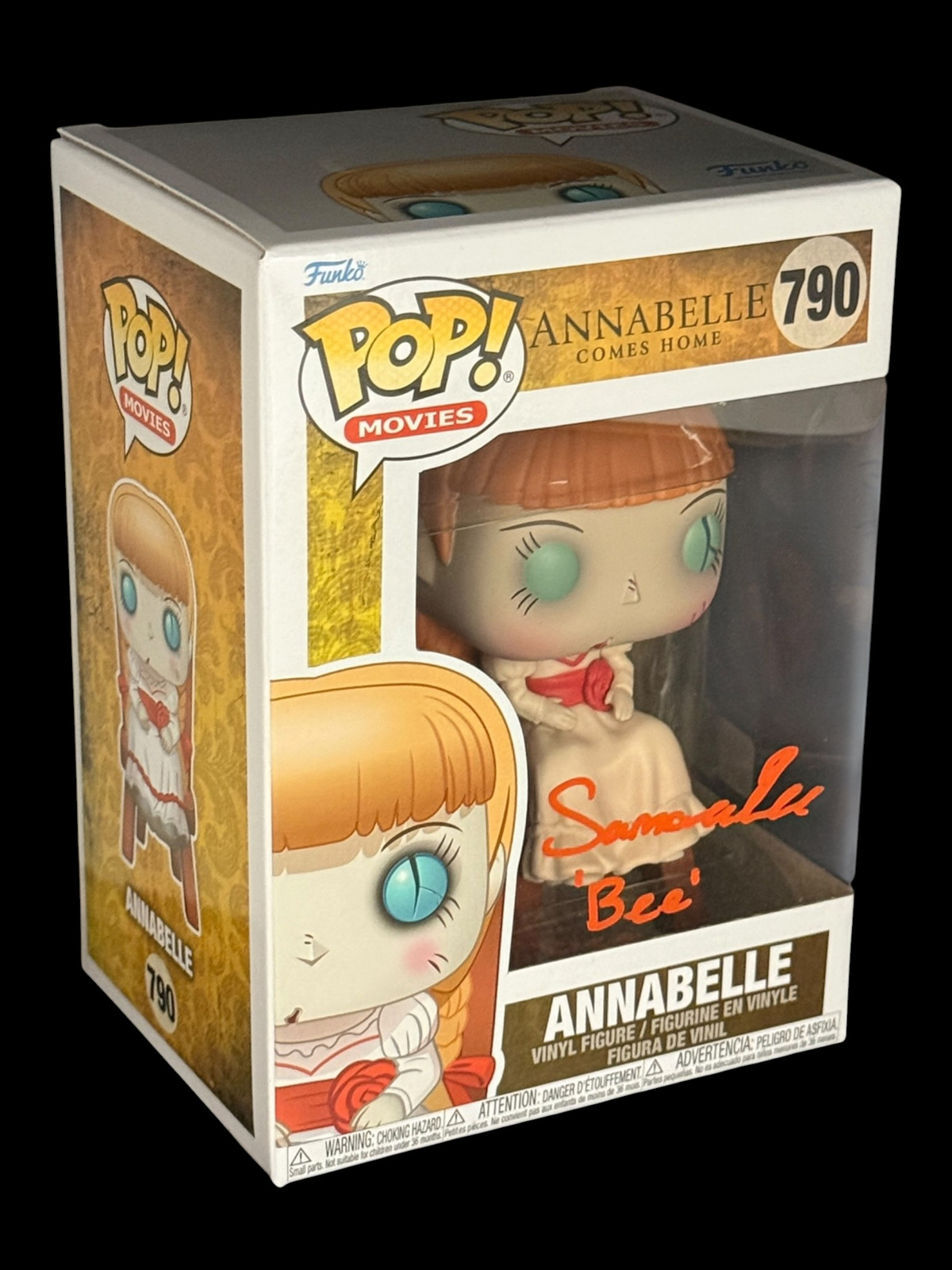Samara Lee signed Annabelle Comes Home Annabelle Funko Pop! 790 Orange