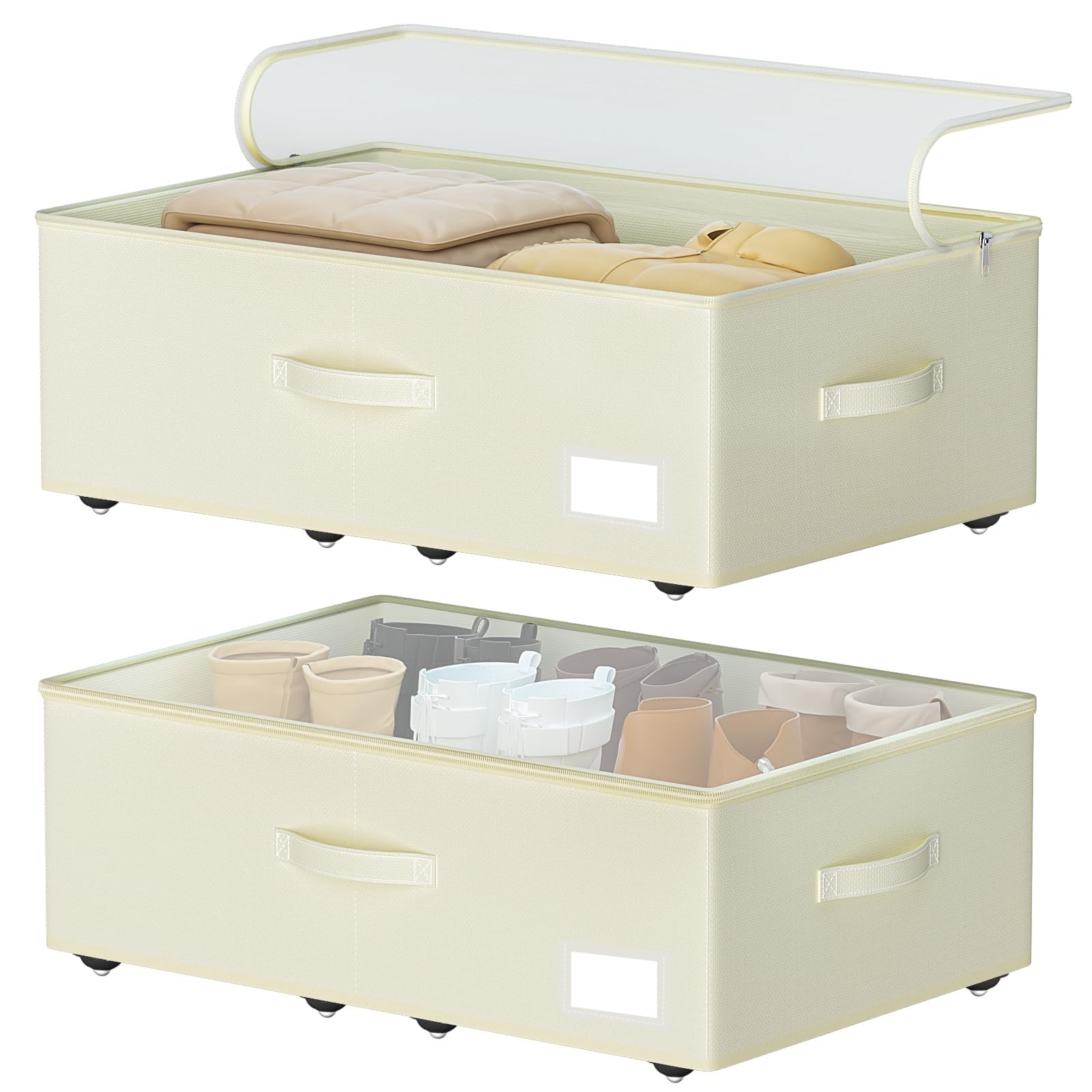 EE-RoomWorld Under Bed Storage with Wheels, No Assemble Required 10 inches heigh