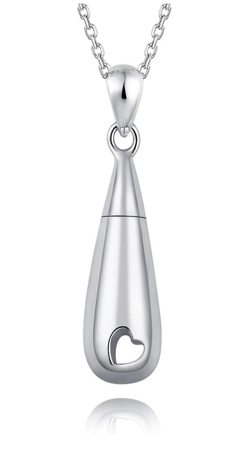 925 Sterling Silver Urn Pendant Necklace Teardrop Cremation Jewelry for Ashes