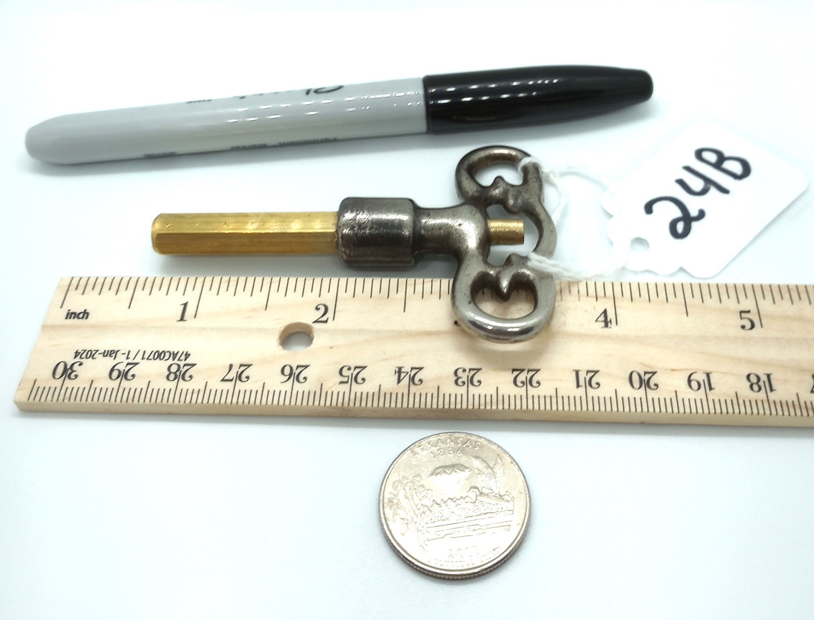 Steel and Brass Pocket Casket Key / Coffin Key