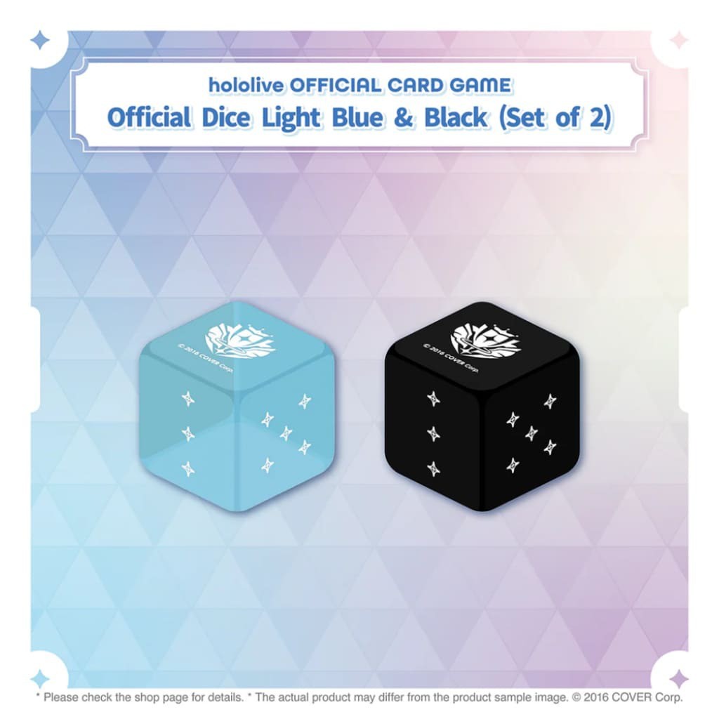 hololive OFFICIAL CARD GAME Official Dice Light Blue ＆ Black (Set of 2)