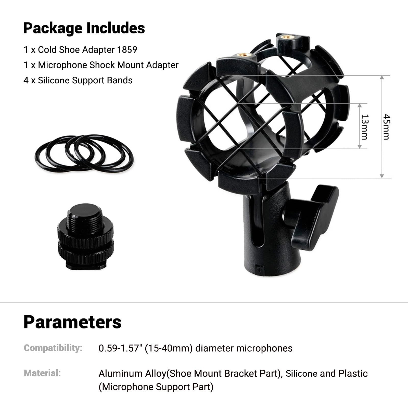 SmallRig Microphone Shock Mount with 55x50x121mm, 1859
