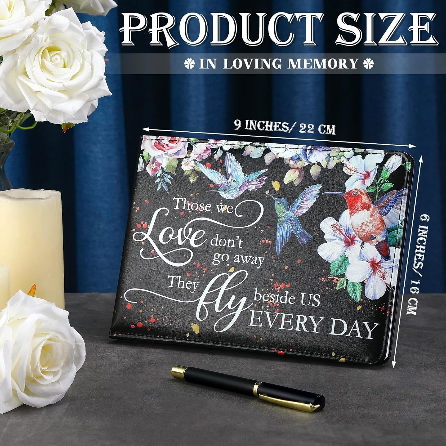 Memorial Funeral Guest Book with Pen 144 Pages Cardinal Funeral Guest Sign in…