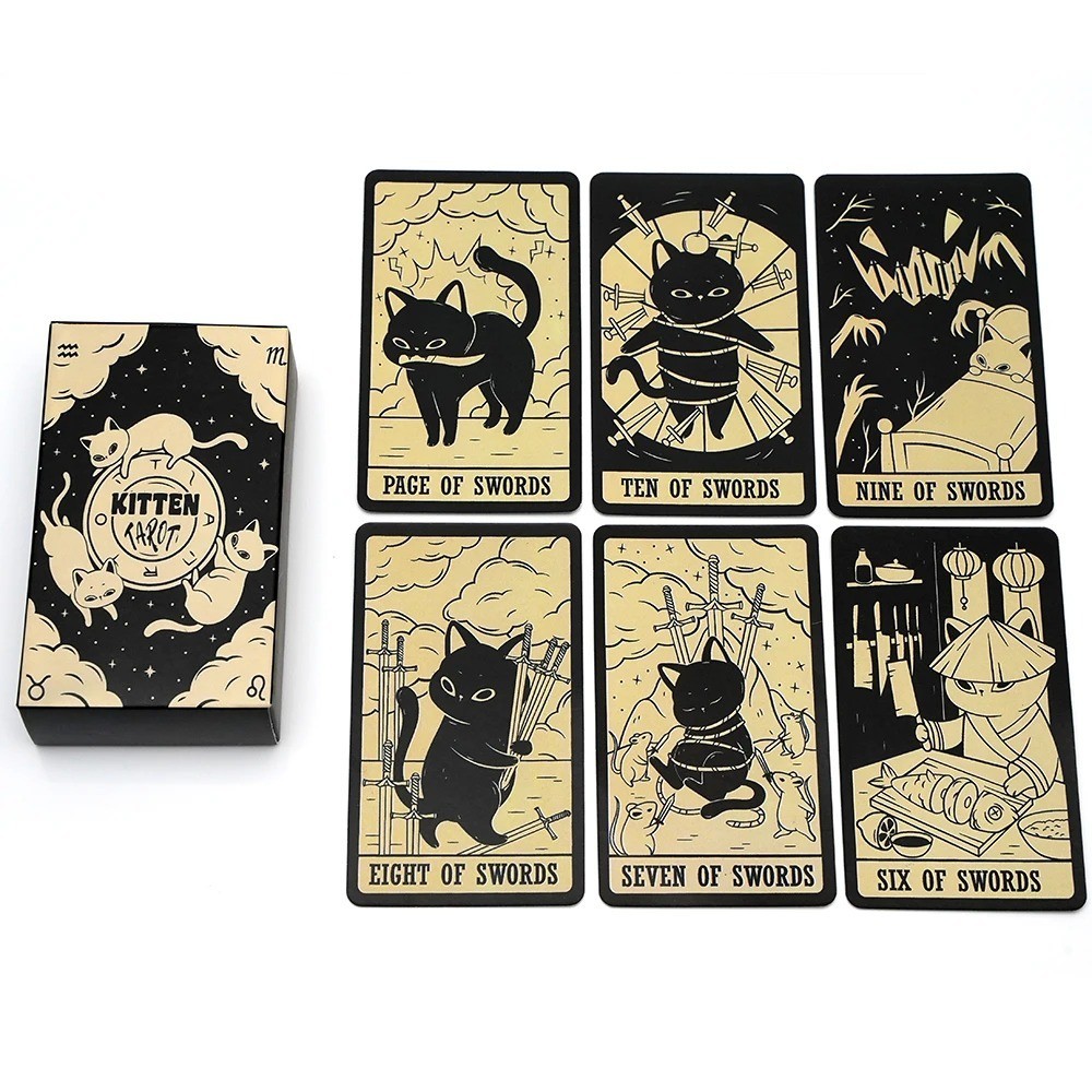 Kitten Tarot Cards Deck 78pcs Oracle Divination Fate Board Game Family Fun