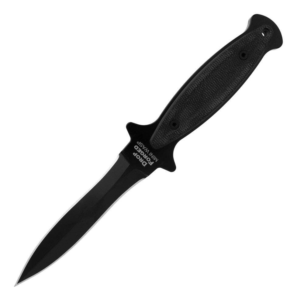 Cold Steel Drop Forged Mini Wasp Fixed Blade Knife Black Micarta (5.38″ Black) C