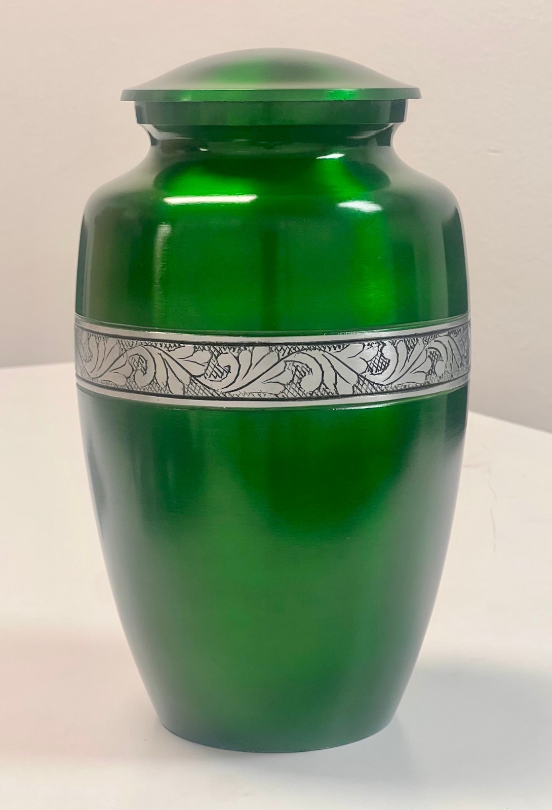 Harmony Cremation Urns for Human Ashes | Elegant Green 10 inches tall