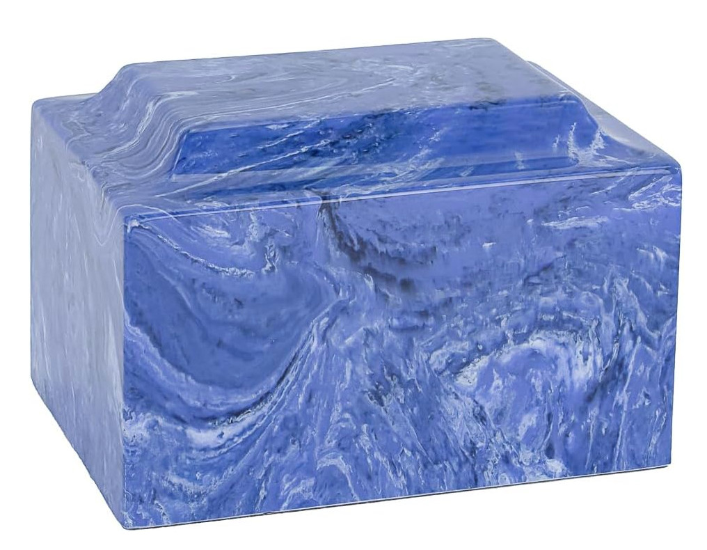 MacKenzie Vault York Classic Cultured Marble Cremation Urn Vault – Mystic Blue