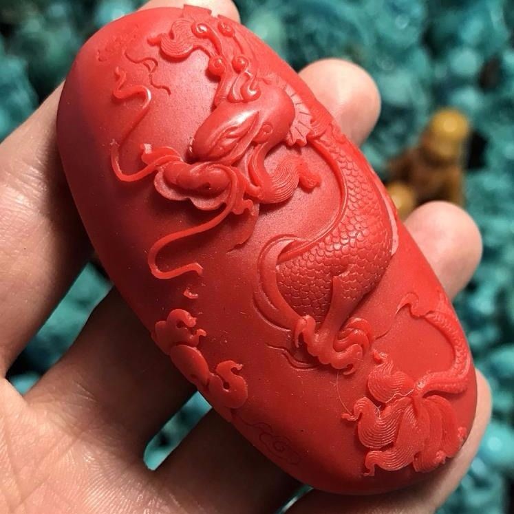 Natural Southern Red Agate Dragon Hand-Carved Figurine Protector Amulet Unisex
