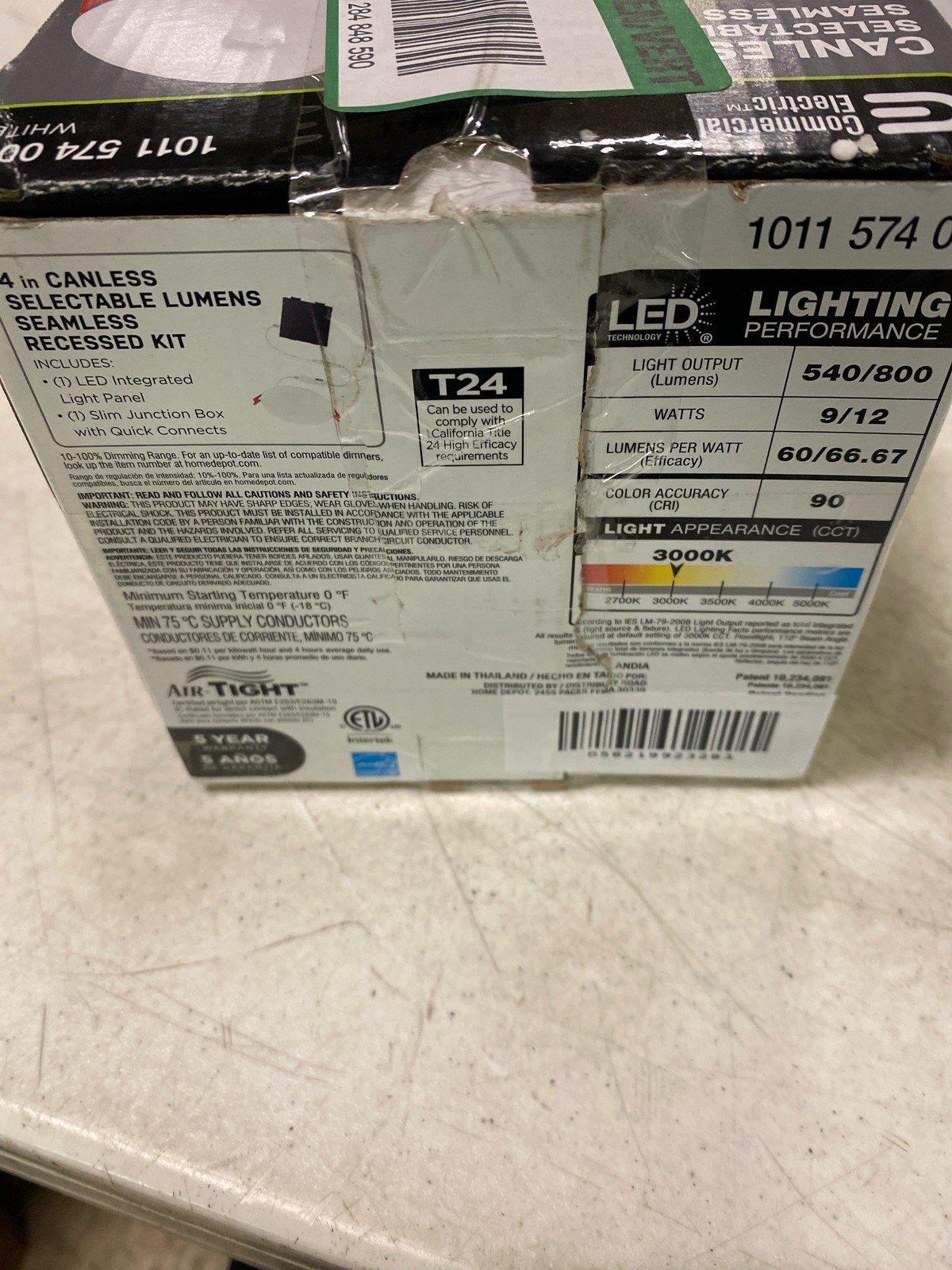 Commercial Electric 92328 LED, 2-Level, InfinitiEdge Slim Canless Light, Adjusta