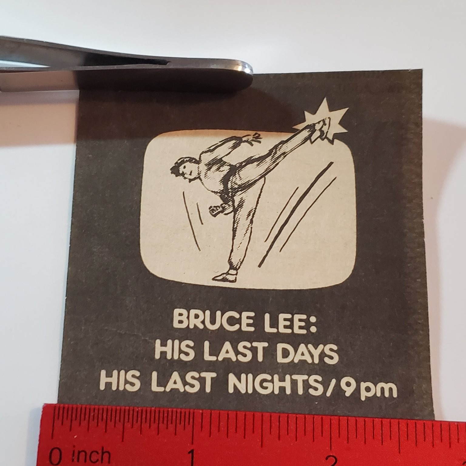 Vintage Bruce Lee His Last Days Nights Movie Mini Flyer Ad 1.75×1.75″ Paper