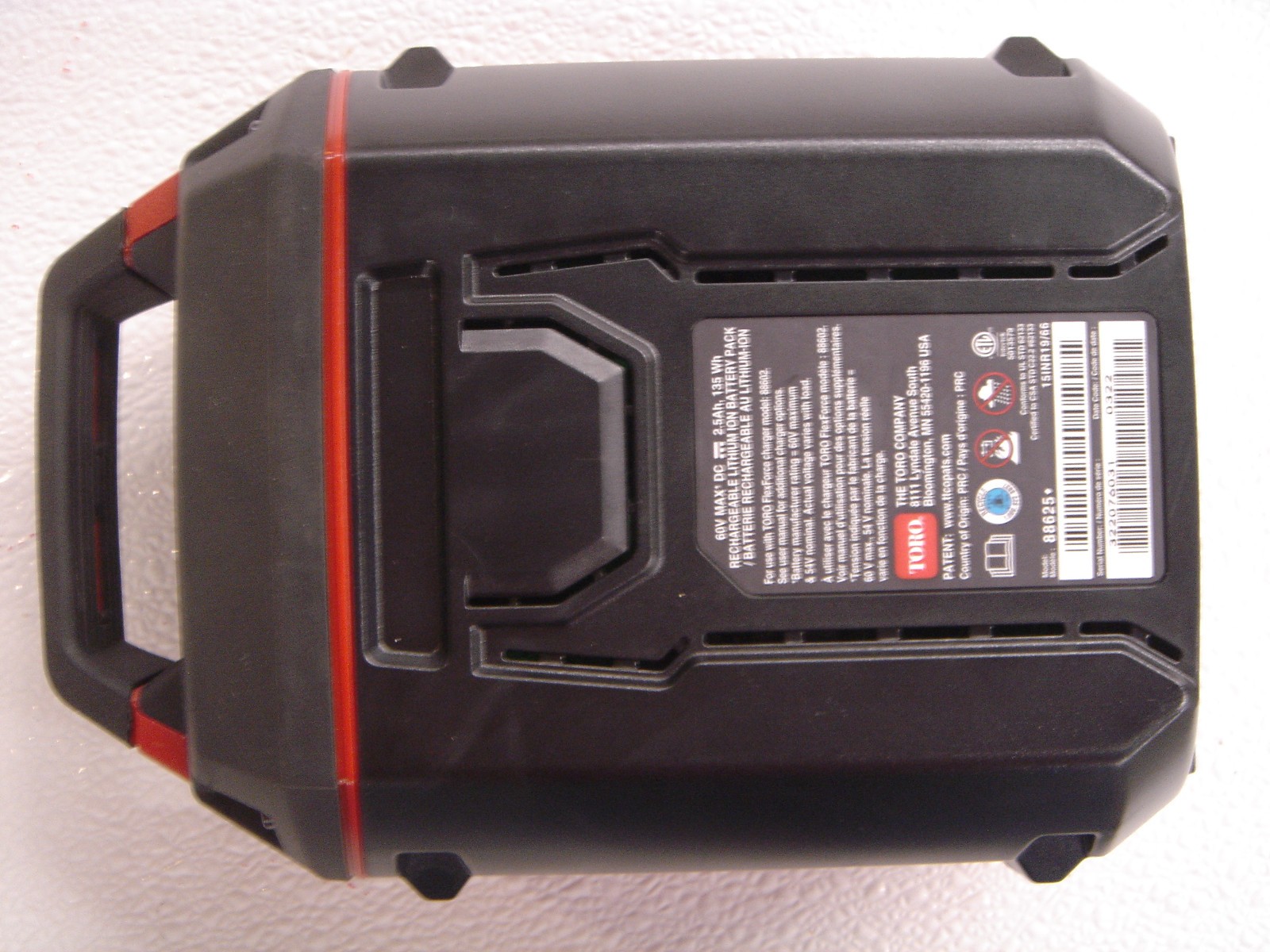 88625 Toro OEM original 60V 2.5 AH Battery -Demo – full warranty SAVE!!