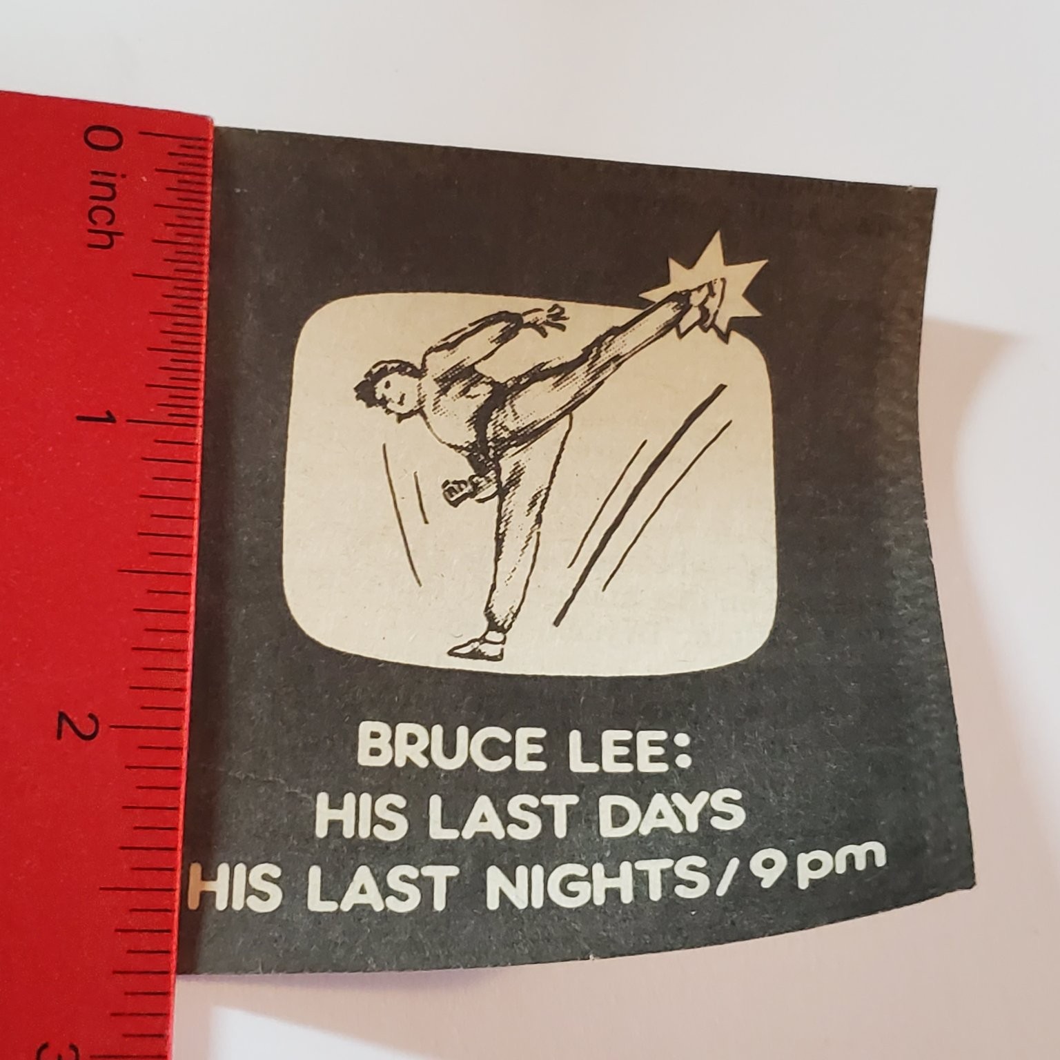 Vintage Bruce Lee His Last Days Nights Movie Mini Flyer Ad 1.75×1.75″ Paper