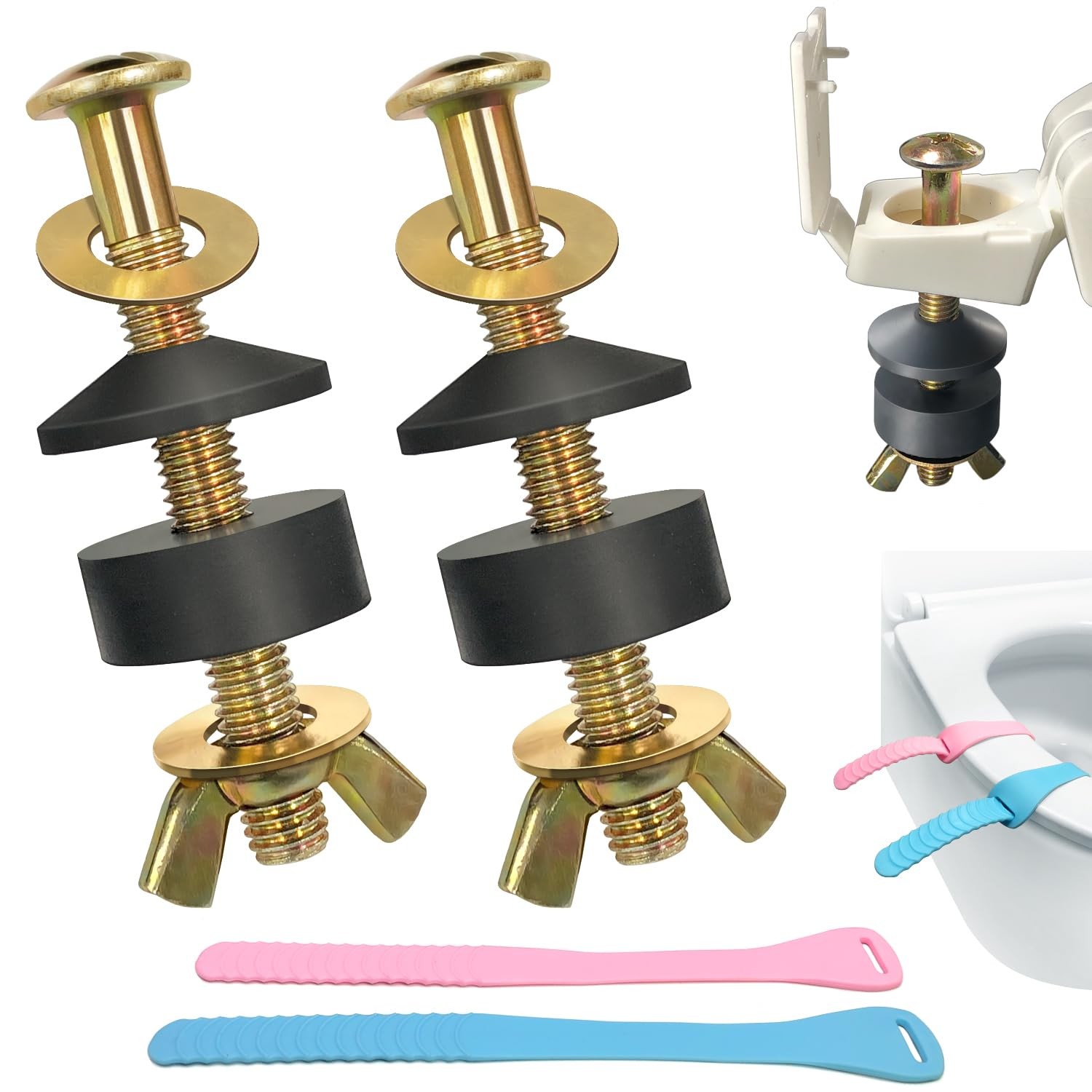 Toilet Seat Screws Replacement Kit, Bolts 1/4-20, Yellow
