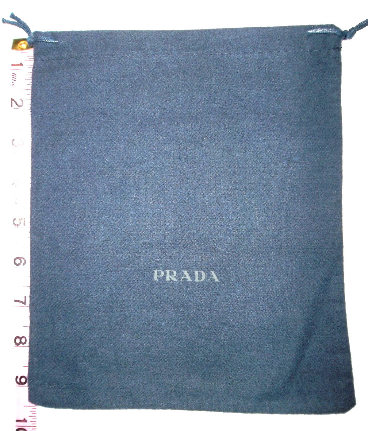 PRADA Blue Flannel Drawstring BELT & WALLET Pouch/Dust Cover/Dustbag 9″.5″x 8″