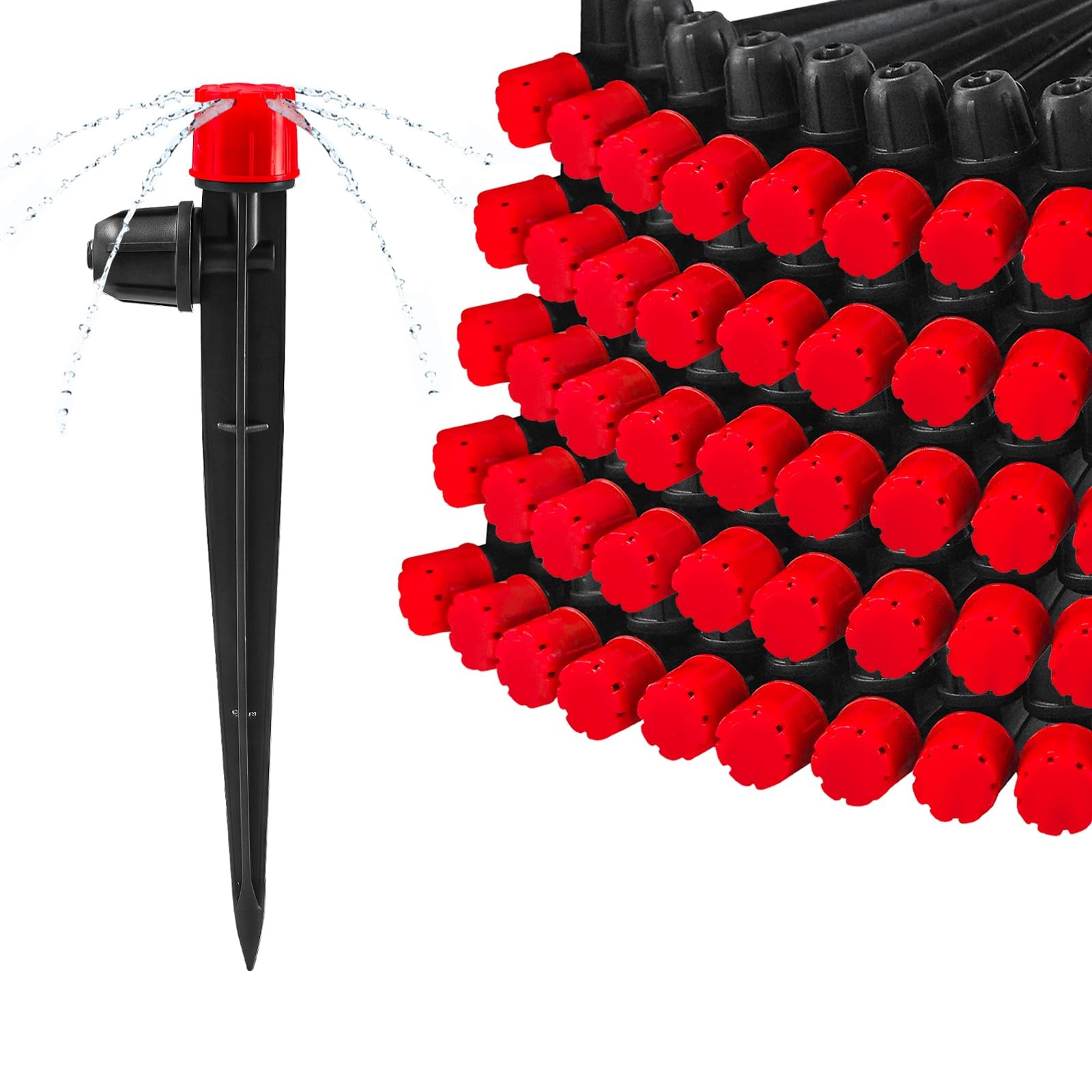 WZFLRUA 55 Pieces Drip Irrigation Emitters for 1/4″ Red Lock Emitter-55P