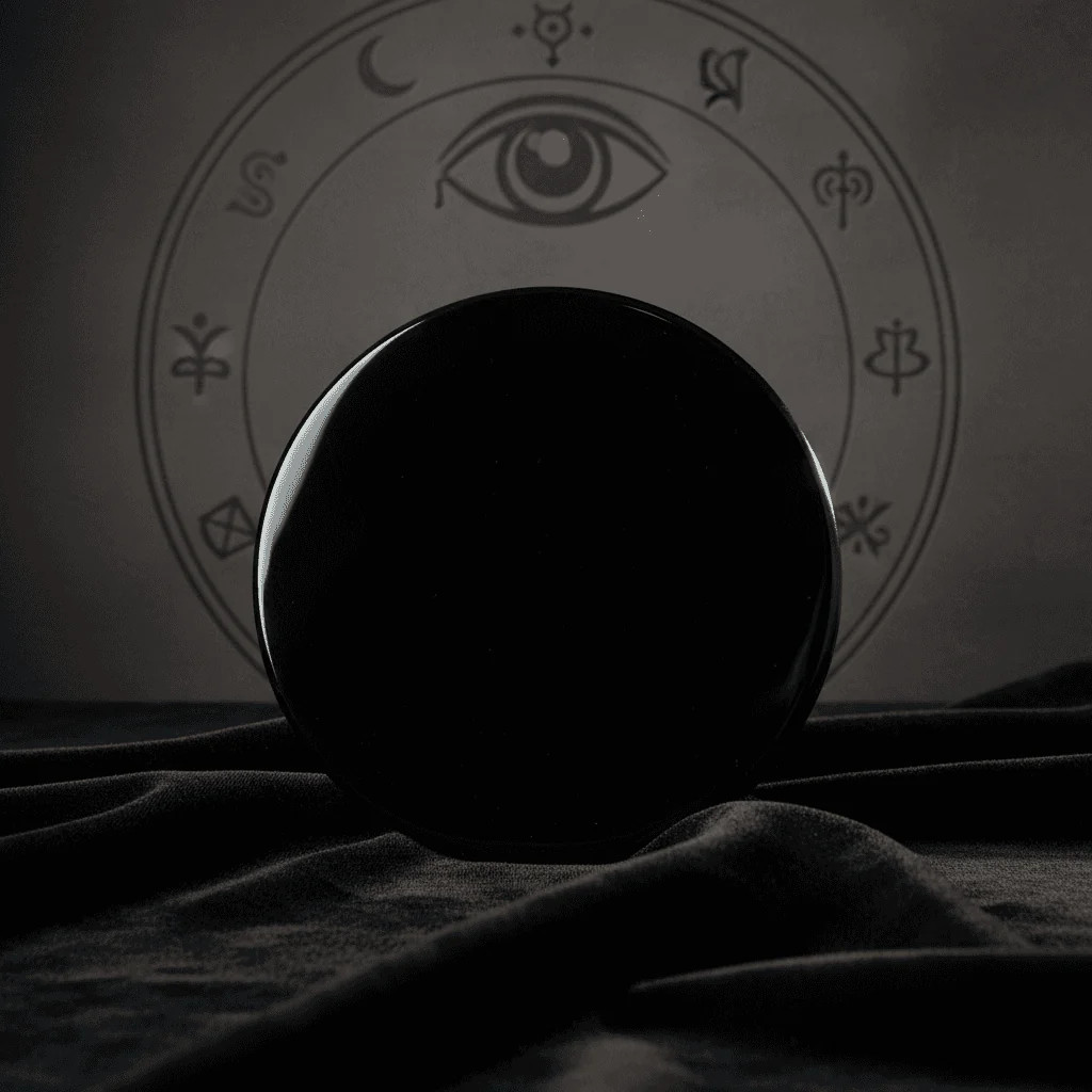 Black Obsidian Scrying Mirror, 5 Inches