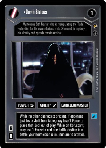Darth Sidious Mint/Near Mint SWCCG: Theed Palace