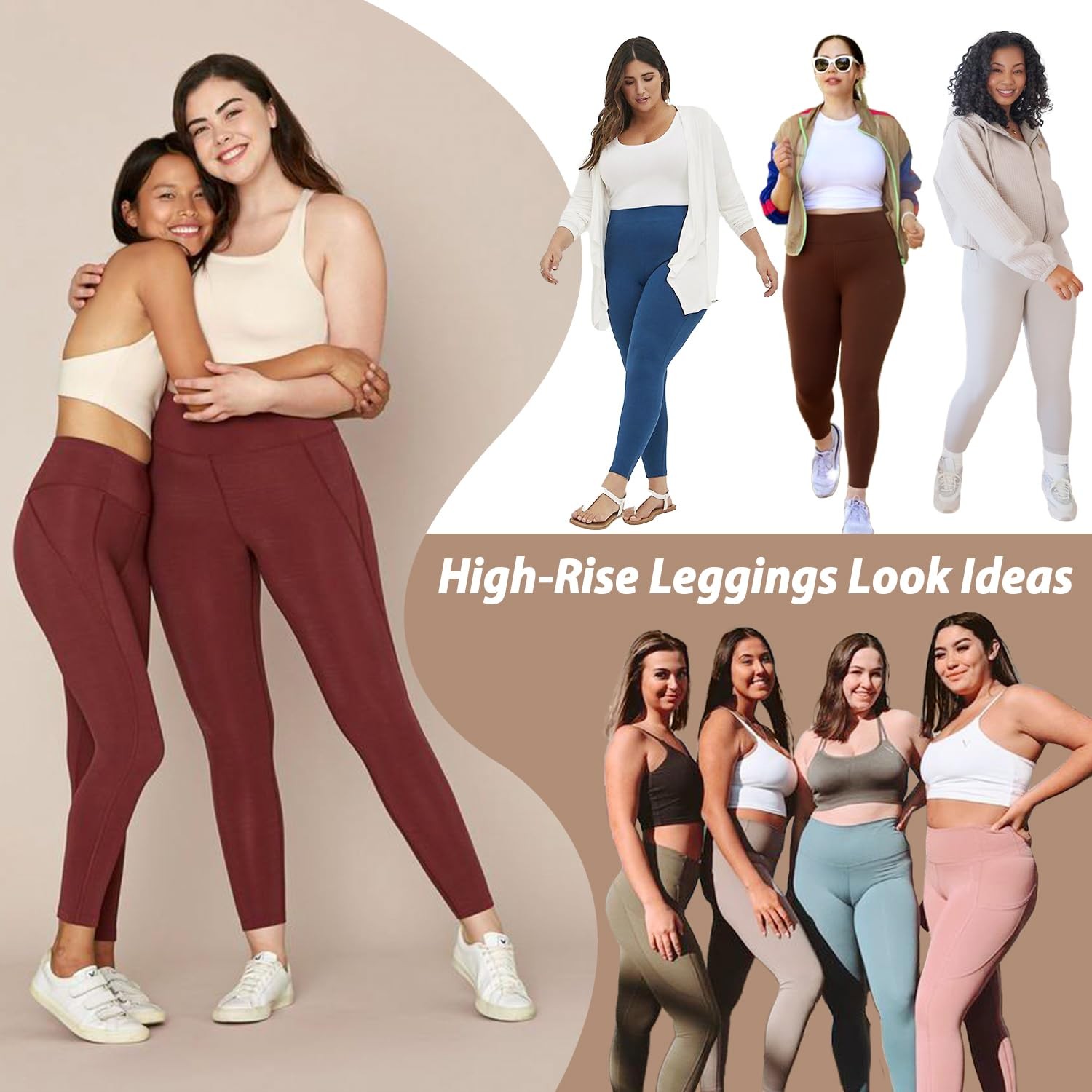 Hi Clasmix Plus Size Leggings for Women 3X-Large, 01b-2 Pack Black