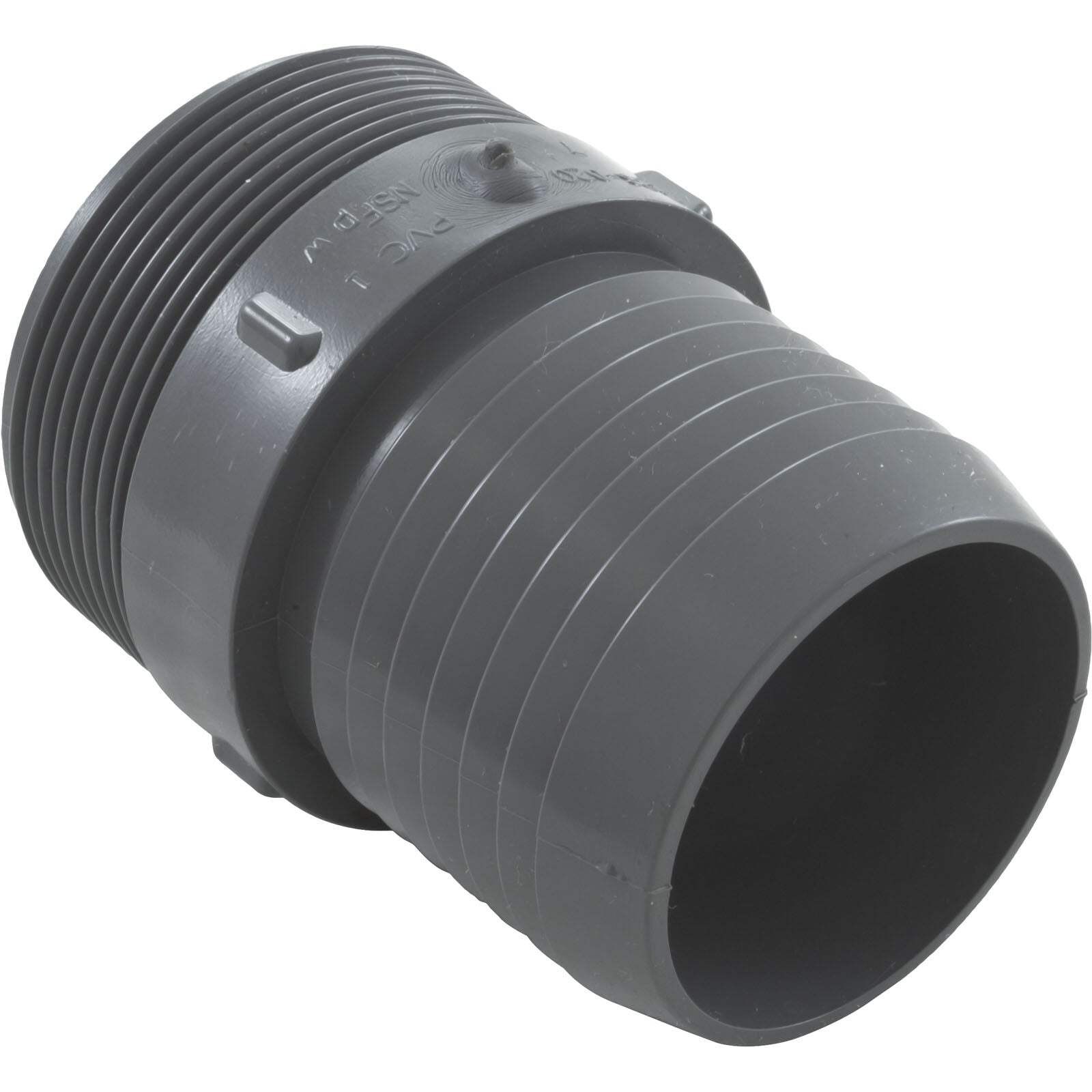 Barb Adapter, Lasco, 2″ Male Pipe Thread x 2″ Barb, PVC : 1436-020