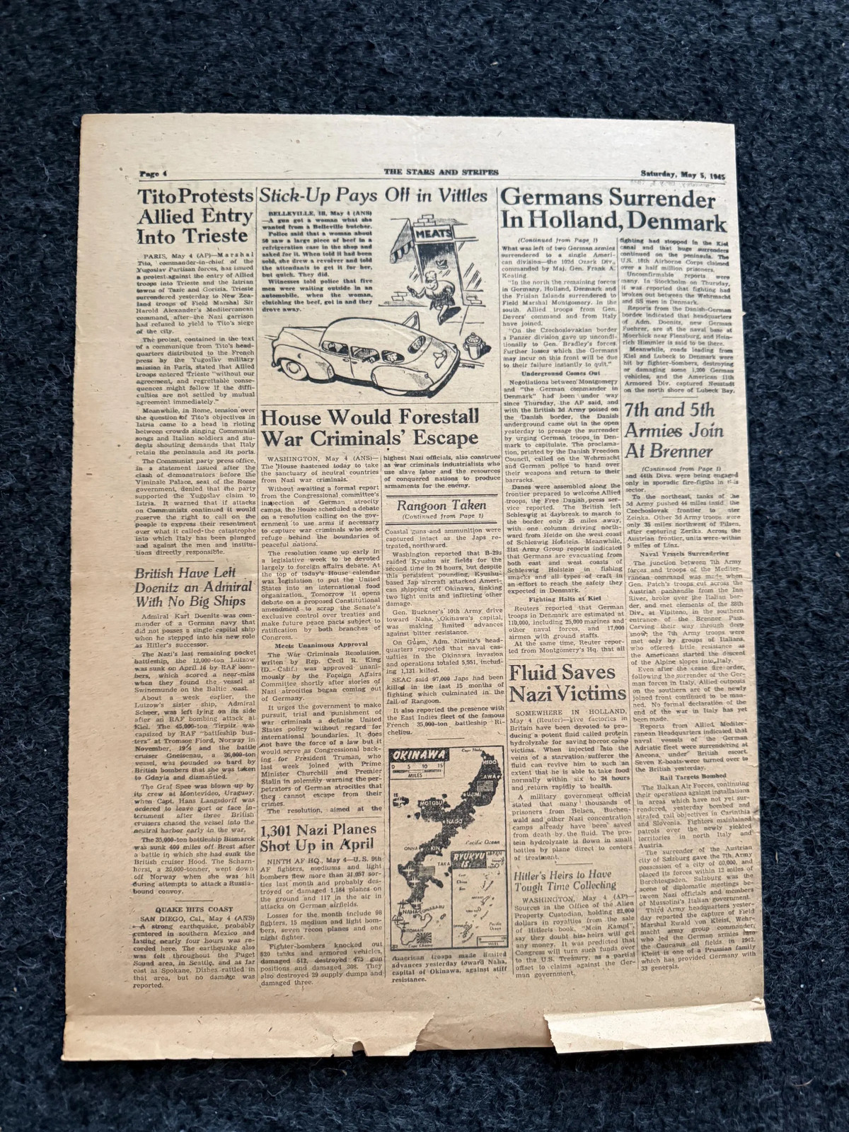 World War 2 Liberation Of Holland, Original Vintage Newspaper WW2 – Gifts for H