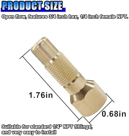 2PCS Car Tire Air Chuck, Heavy-Duty Screw on Tire Air Chuck with 1/4” NPT Threa