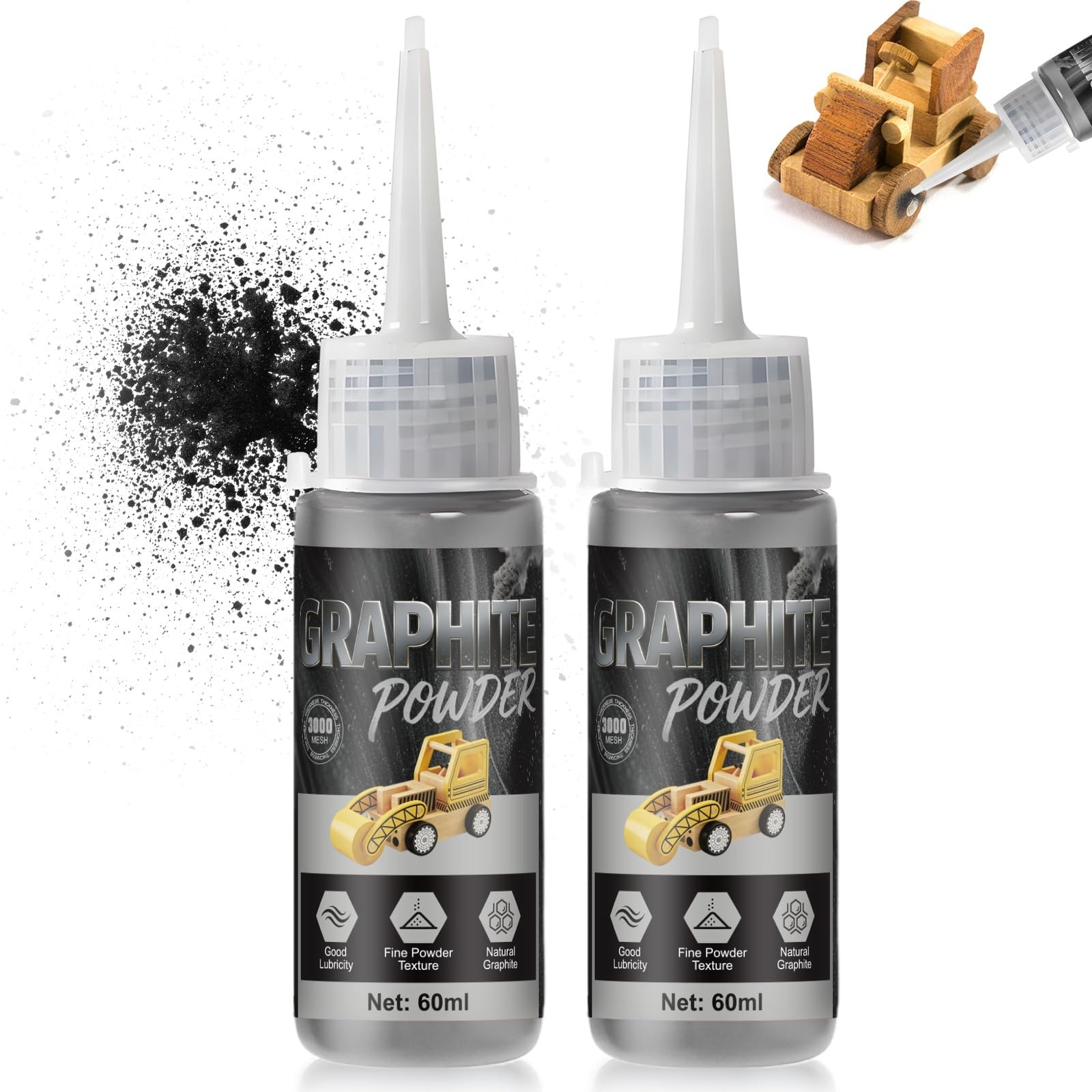 OverZyn 4oz Graphite Powder for Locks, Spray, Dry Graphite…