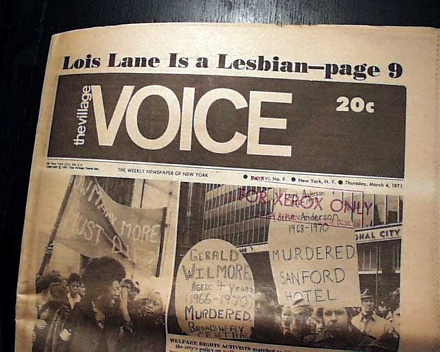 JILL JOHNSTON Radical Lesbian Feminism Dance Critic EDITORIAL 1971 Newspaper