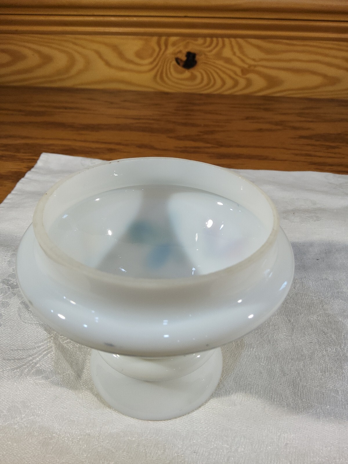 Milk Glass Painted Flowers & Leaves Miniature Oil Lamp Shade Smith 1 FIG 363