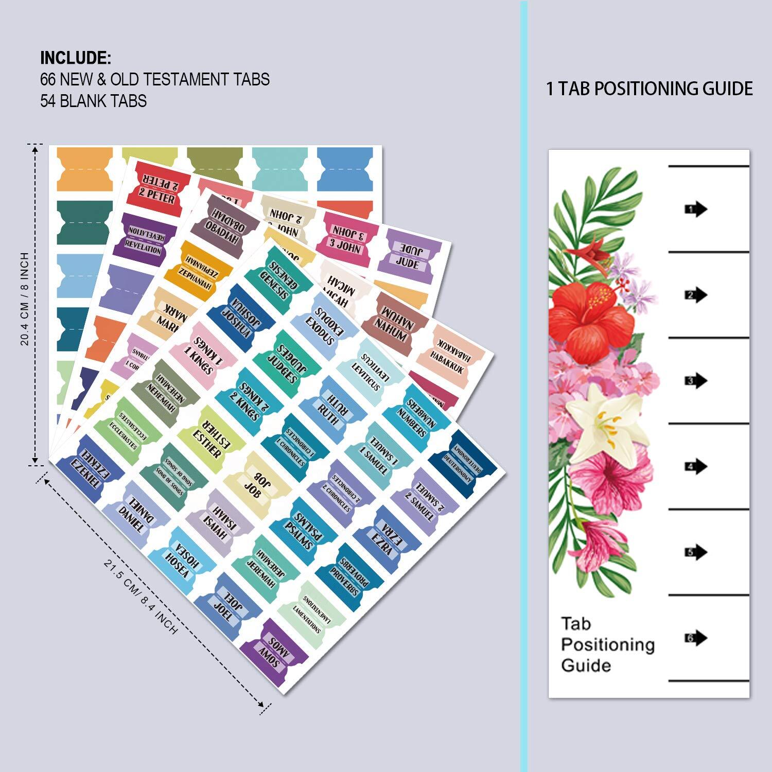Bible Index Tabs New & Old Testament Tabs Matte Laminated -121 Pcs