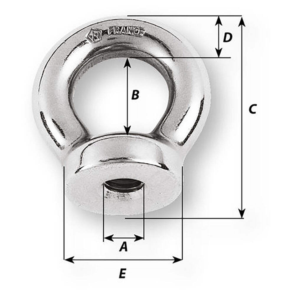 Wichard 10mm Eye Nut – Thread M10 x 150mm [06355]