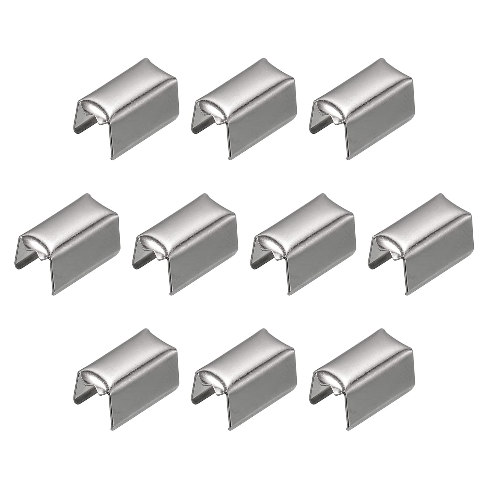 uxcell Fold Over Crimp Caps, 100Pcs 10 x 5mm Ribbon End 10 x 5mm, 10 x