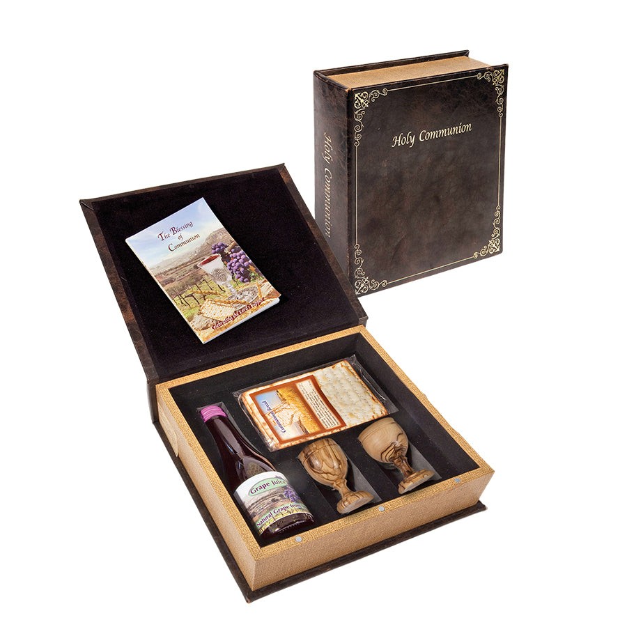 Holy Land Gifts Communion Set Olivewood | 2.75″ | Communion set – Christian Gift