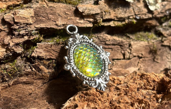 Win The Lottery Pagan Celtic Handmade Silver & Glass Talisman Paranormal Magick