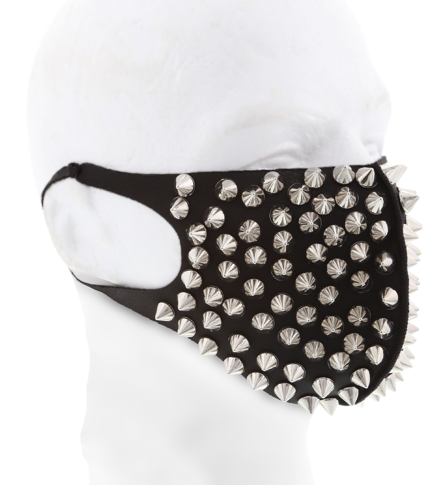 Attitude Studio Spikes Face Mask – Black Face Mask with Silver Spikes Outfit