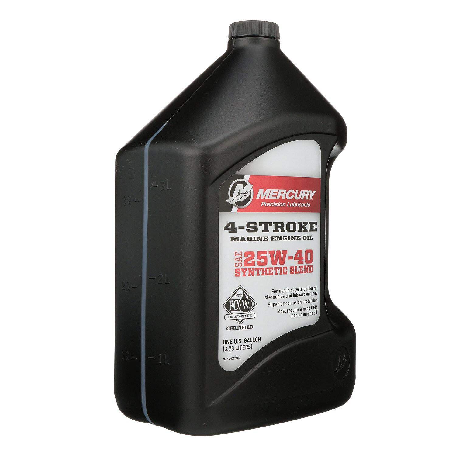 Mercury 25W-40 4-Stroke Synthetic Blend Marine Engine Oil 1 Gallon 8M0078630