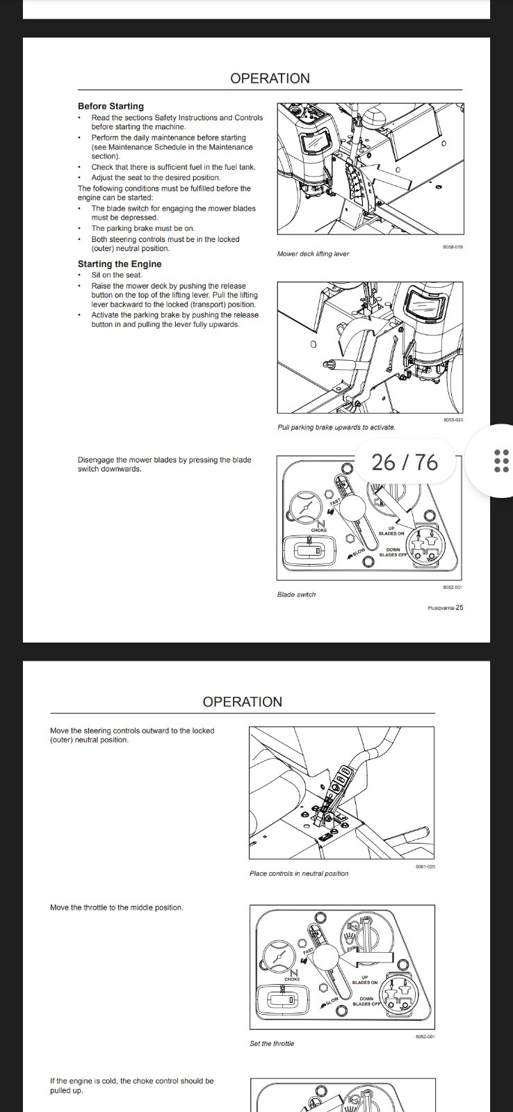 Husqvarna RZ4219 RZ4620 RZ5424 RZ5422 RZ4619 Operator PDF Manual 76Pgs