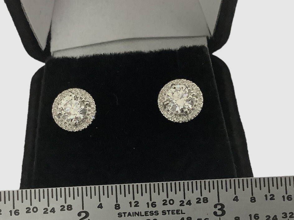 Diamond Stud 1.15ct 14k. . White Gold Lab Grown Diamond Earrings Screw Back