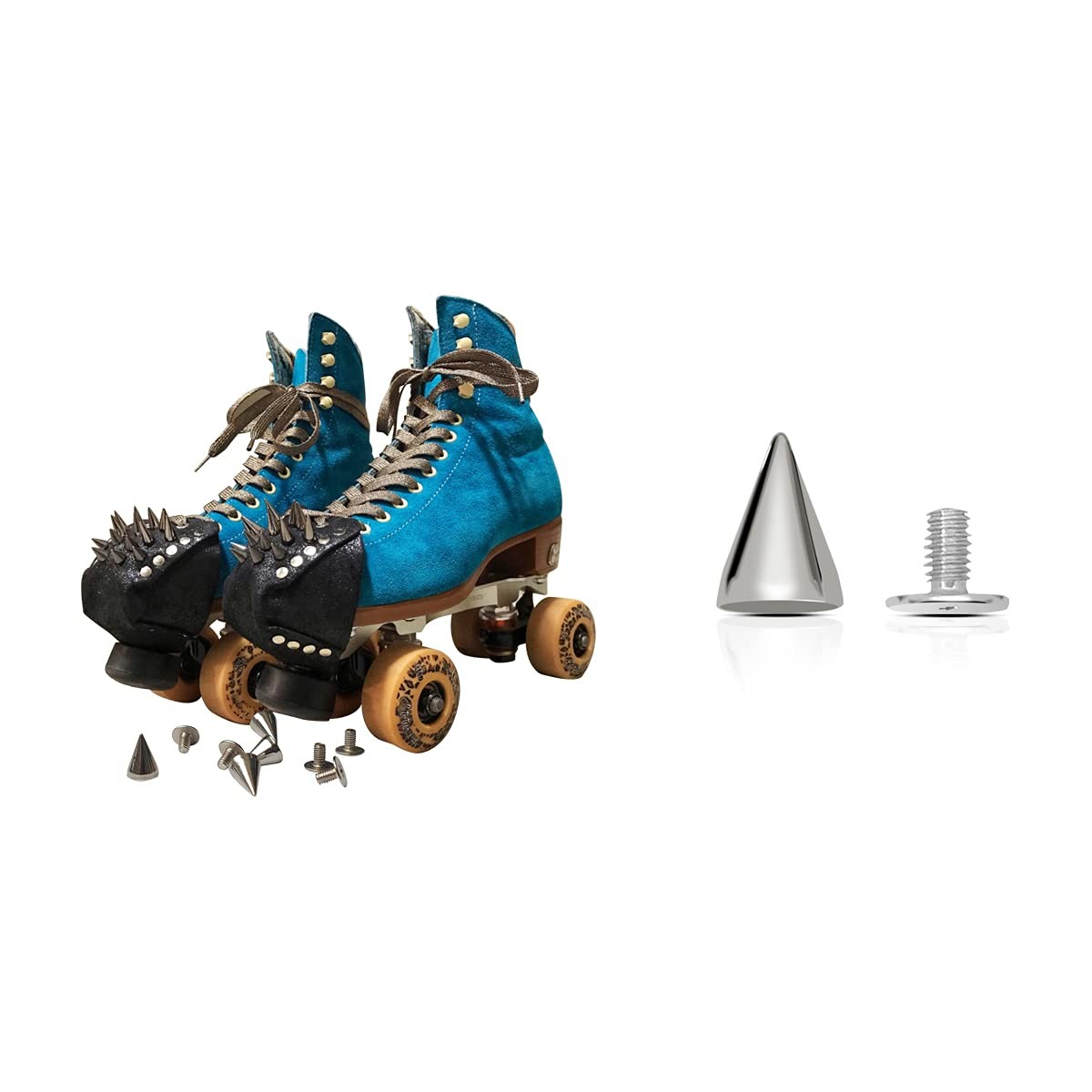 zhuohai 100 Pairs Cone Spikes Screwback Studs, Silver Studs and