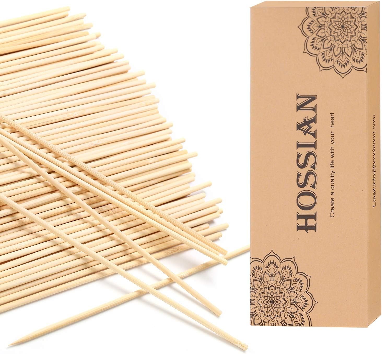 HOSSIAN 100PCS Reed Diffuser Sticks-Natural 7 Inch (Pack of 100), Natural