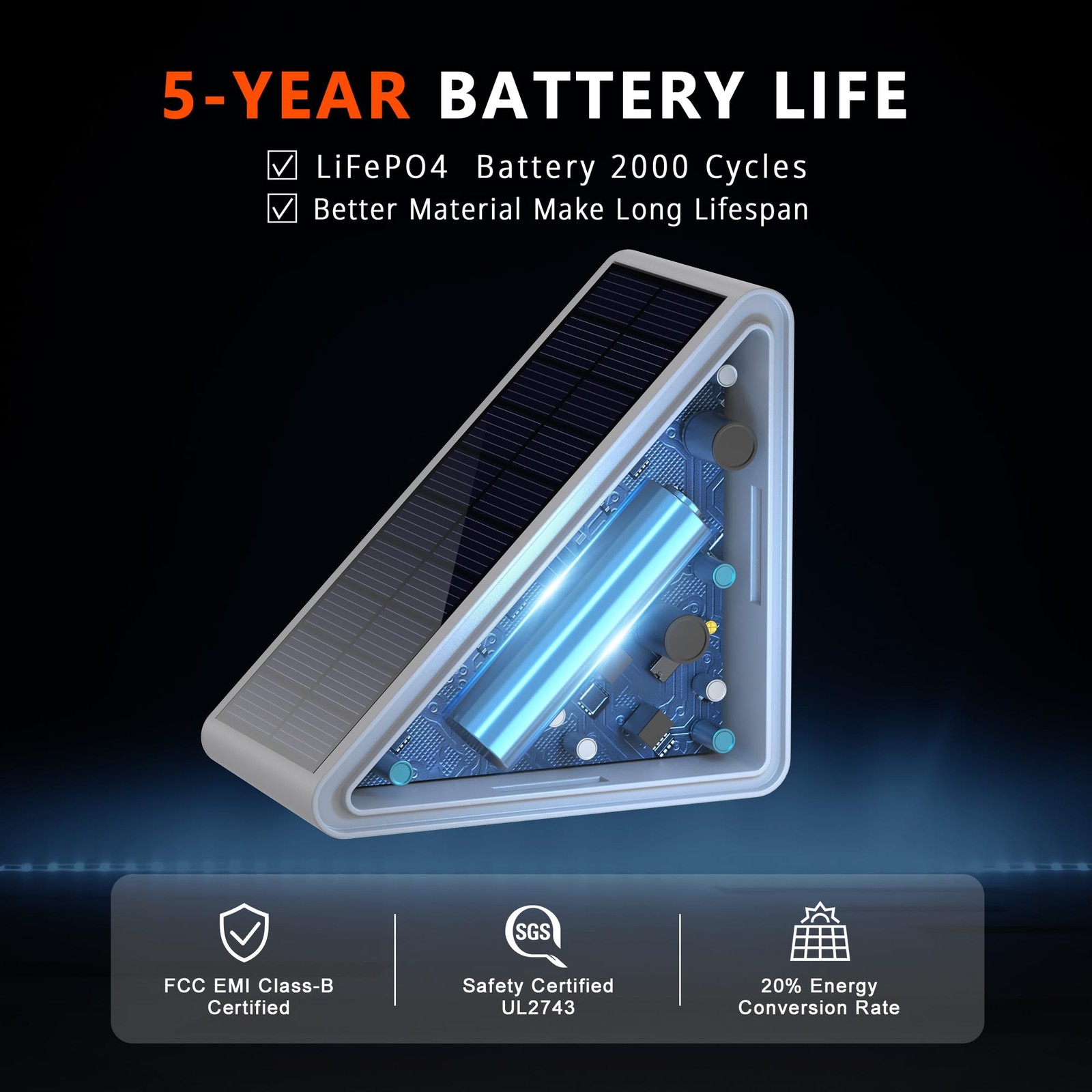 JEJOT Solar Step Light Outdoor Stair Lights, Deck Lights Outdoor Powered IP65 Wa