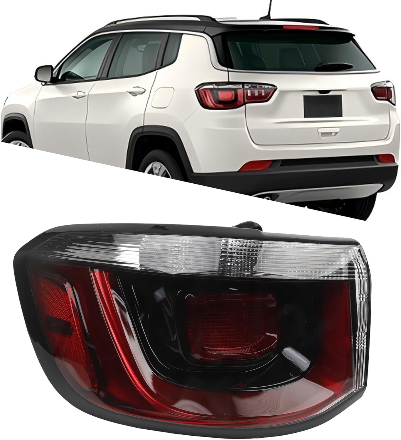 Left Driver Side Outer Tail Light Assembly 2021-2024 Jeep Compass Halogen Taill