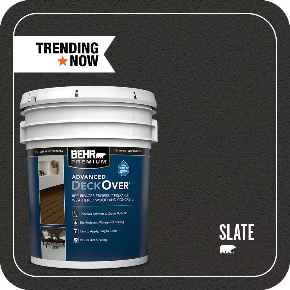 5 Gal. #SC-102 Slate Textured Solid Color Exterior Wood and Concrete Coating