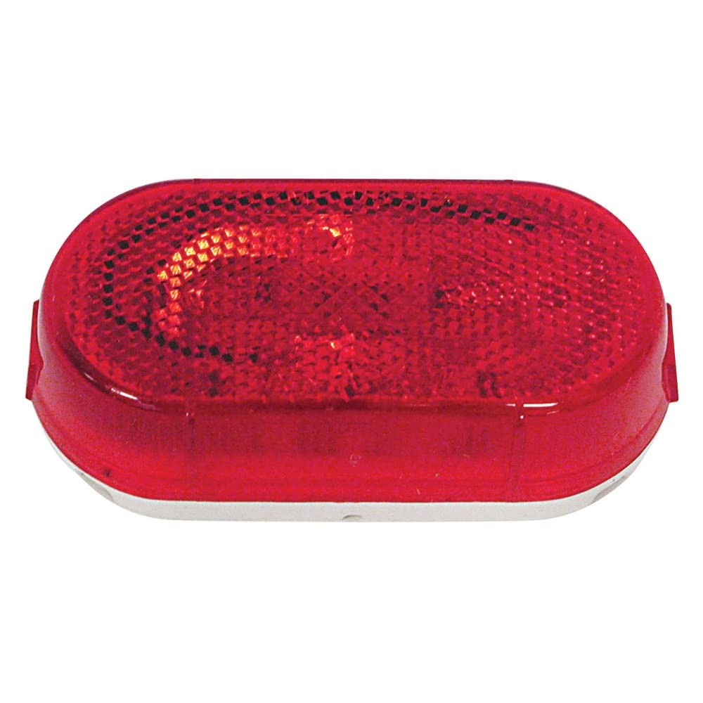 Peterson PM V108WR Red Oval Clearance Marker Lights with Reflector and Bulb